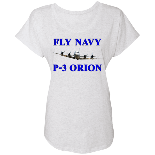 Fly Navy P-3 1 Ladies' Triblend Dolman Sleeve