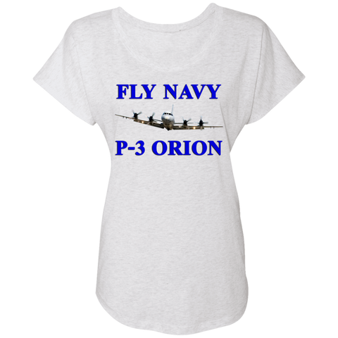 Fly Navy P-3 1 Ladies' Triblend Dolman Sleeve