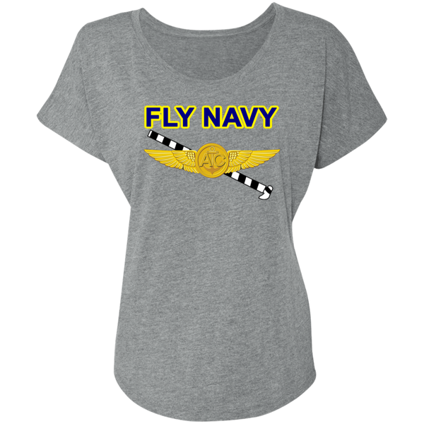 Fly Navy Tailhook 2 Ladies' Triblend Dolman Sleeve