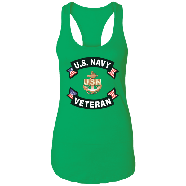 Navy Vet 1 Ladies' Ideal Racerback Tank