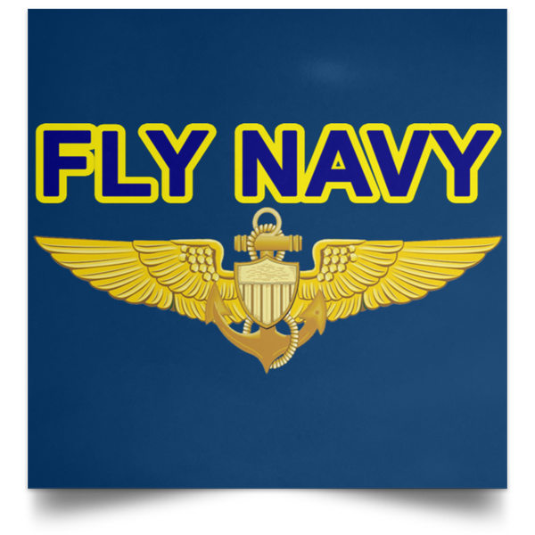 Fly Navy Aviator Poster - Square