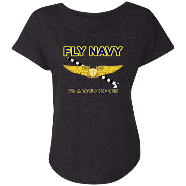 Fly Navy Tailhooker 3 Ladies' Triblend Dolman Sleeve