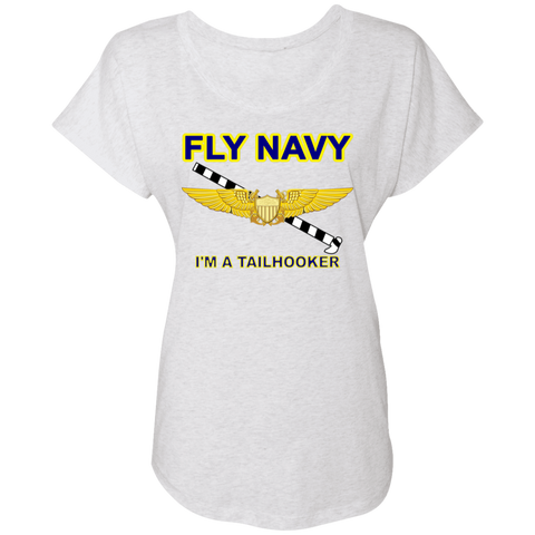 Fly Navy Tailhooker 3 Ladies' Triblend Dolman Sleeve