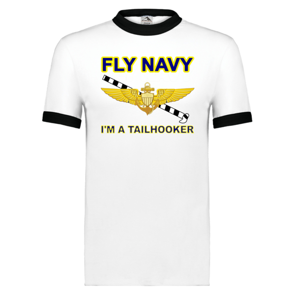 Fly Navy Tailhooker 1 Unisex Ringer Tee