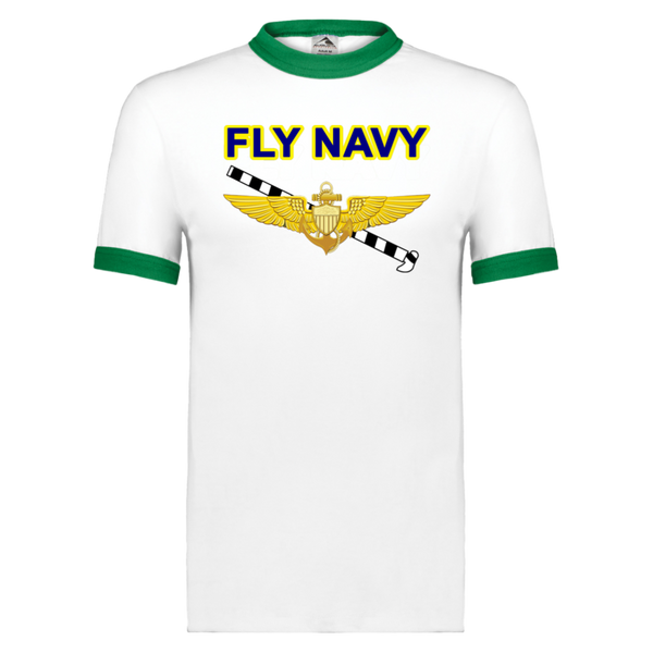 Fly Navy Tailhook 1 Unisex Ringer Tee