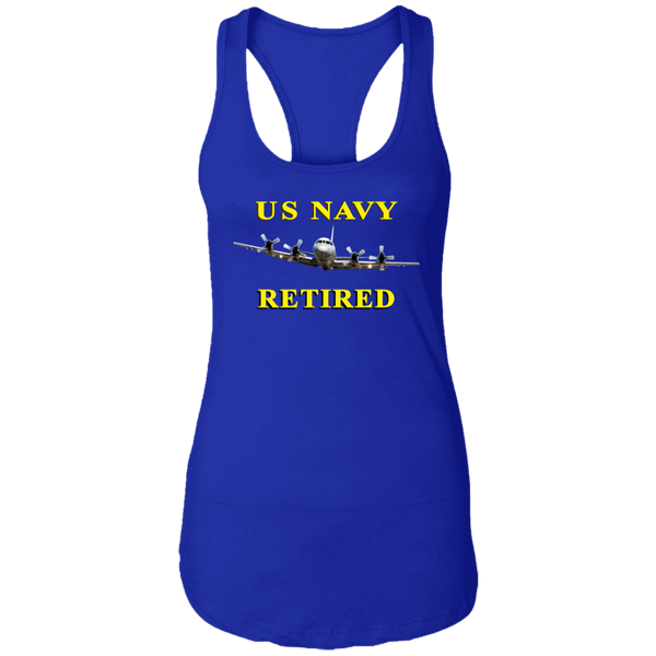 Navy Retired 1 Ladies' Ideal Racerback Tank