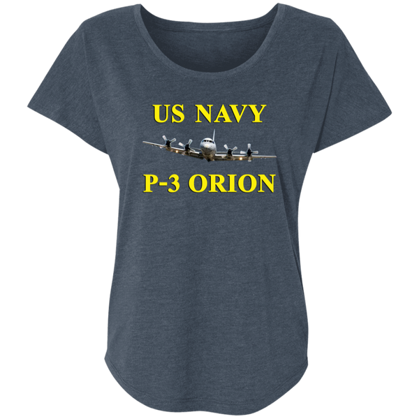 US Navy P-3 3 Ladies' Triblend Dolman Sleeve