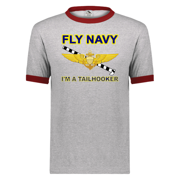 Fly Navy Tailhooker 1 Unisex Ringer Tee