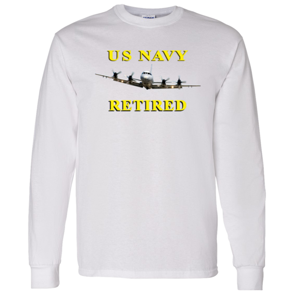 Navy Retired 1 LS Cotton T-Shirt