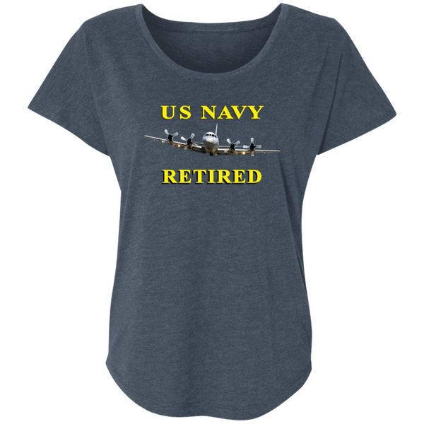 Navy Retired 1 Ladies' Triblend Dolman Sleeve