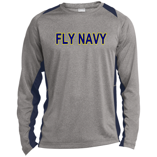 Fly Navy 2 LS Heather Colorblock Tee