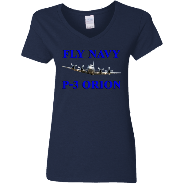 Fly Navy P-3 1 Ladies' V-Neck T-Shirt