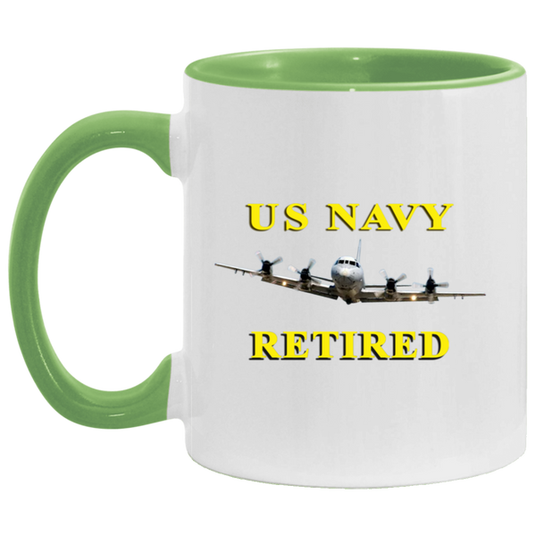 Navy Retired 1 Accent Mug - 11oz