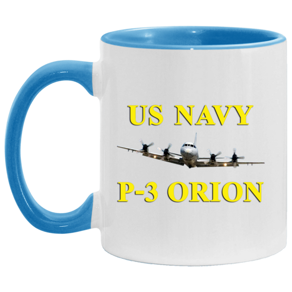 US Navy P-3 3 Accent Mug - 11oz