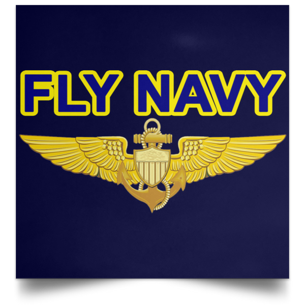 Fly Navy Aviator Poster - Square