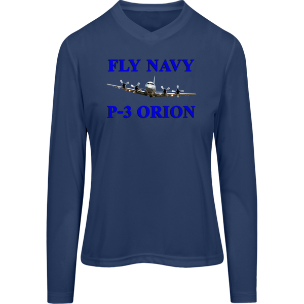 Fly Navy P-3 1 Team 365 Ladies' Zone LS Tee