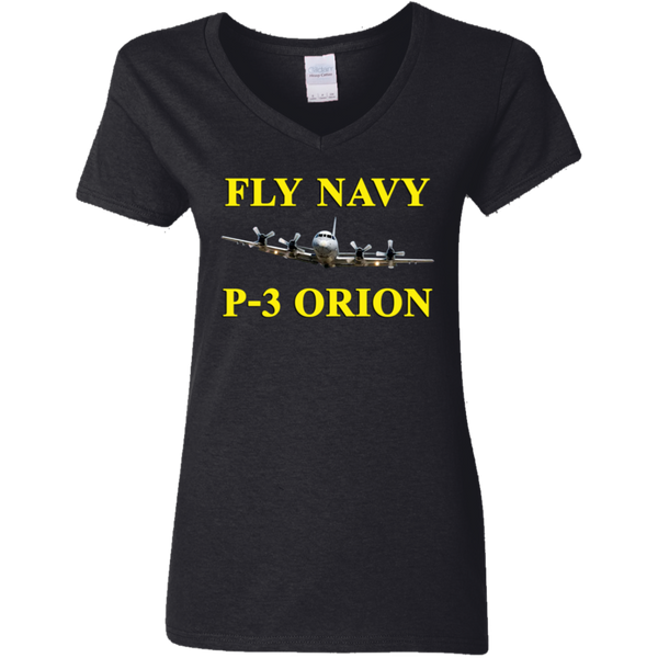 Fly Navy P-3 3 Ladies' V-Neck T-Shirt