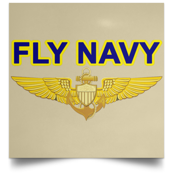 Fly Navy Aviator Poster - Square