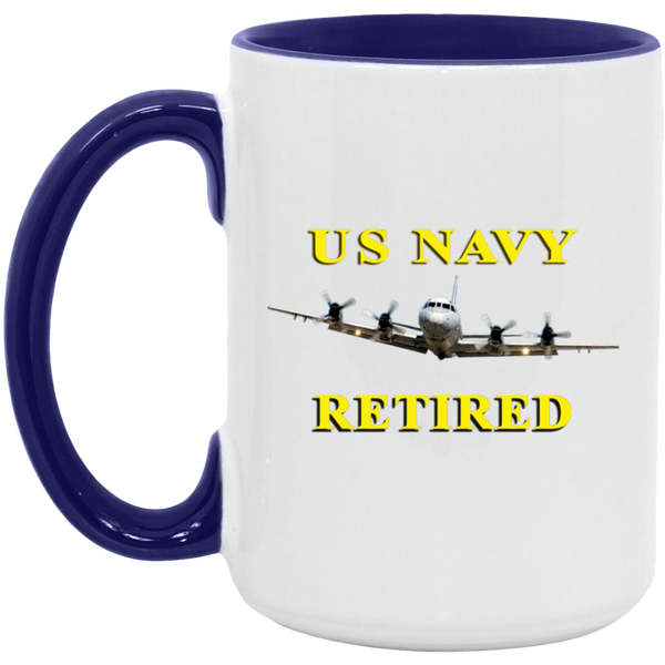 Navy Retired 1 Accent Mug - 15oz