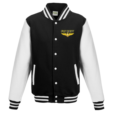 Fly Navy Aviator Letterman Jacket