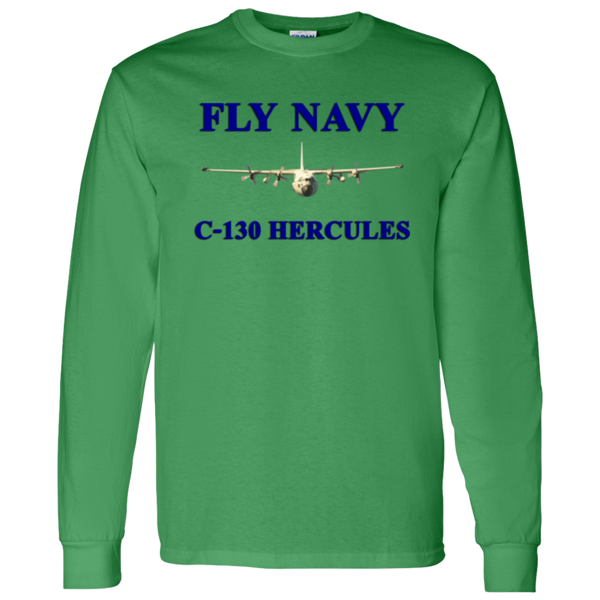 Fly Navy C-130 1 LS Cotton T-Shirt