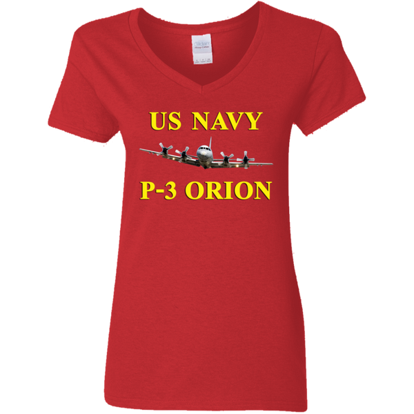 US Navy P-3 3 Ladies' V-Neck T-Shirt