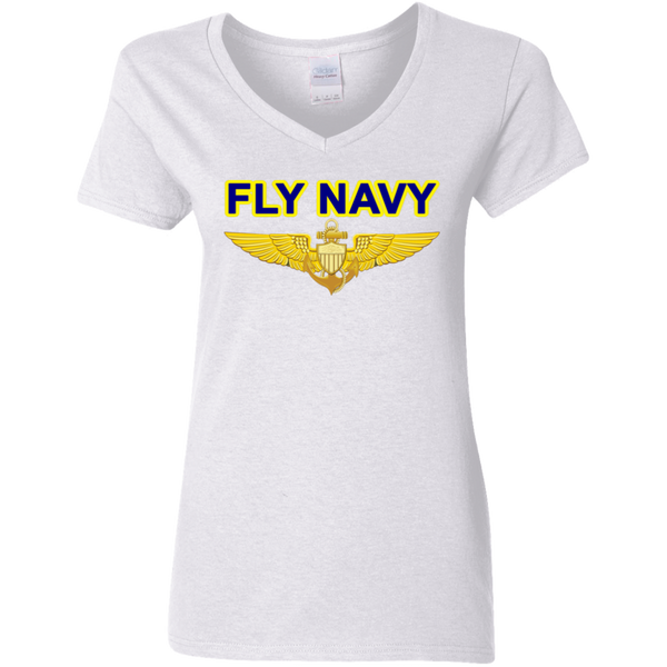 Fly Navy Aviator Ladies' V-Neck T-Shirt