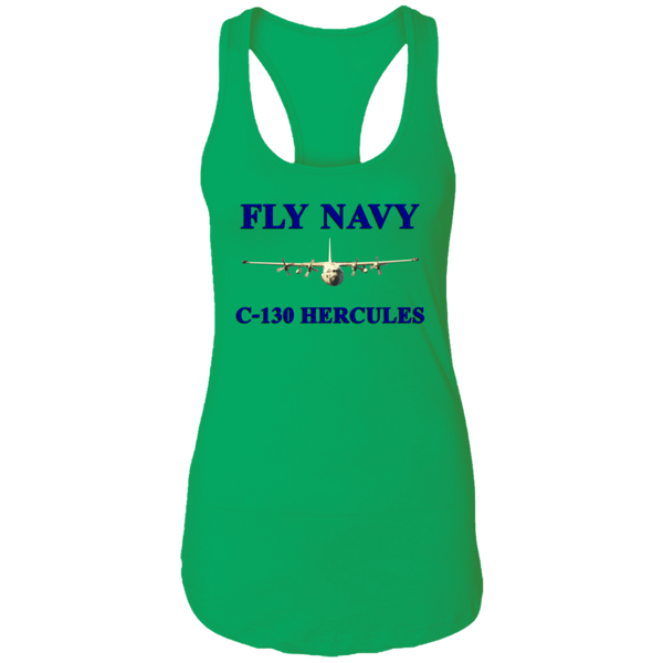 Fly Navy C-130 1 Ladies' Ideal Racerback Tank