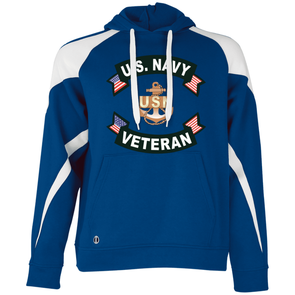 Navy Vet 1 Athletic Colorblock Fleece Hoodie