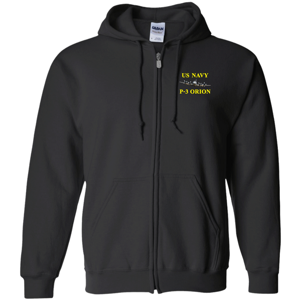 US Navy P-3 3 Zip Up Hooded Sweatshirt