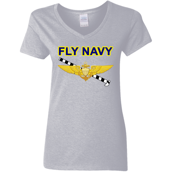 Fly Navy Tailhook 1 Ladies' V-Neck T-Shirt