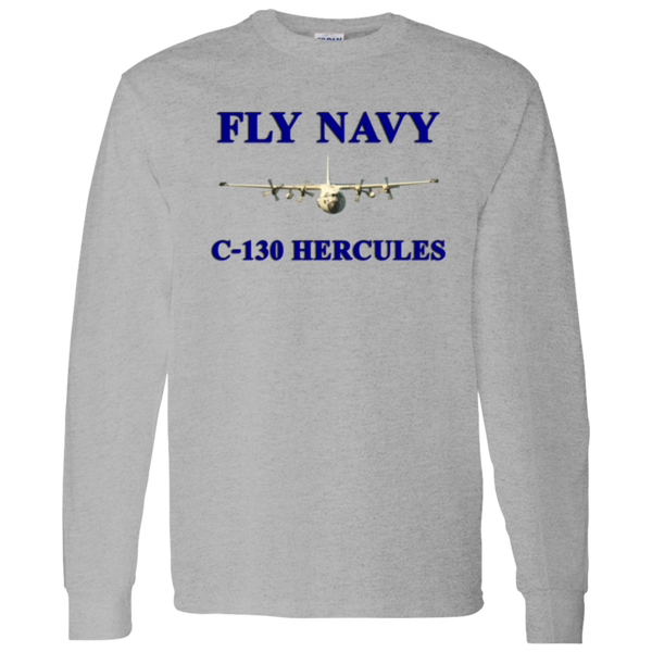 Fly Navy C-130 1 LS Cotton T-Shirt