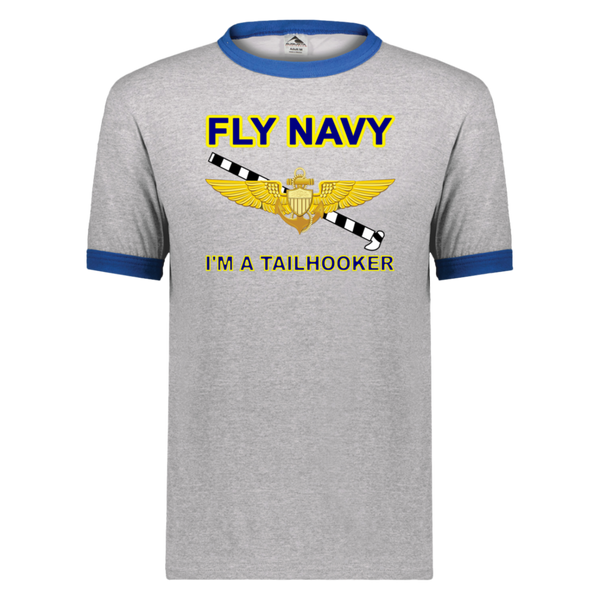 Fly Navy Tailhooker 1 Unisex Ringer Tee