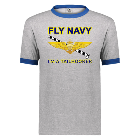 Fly Navy Tailhooker 1 Unisex Ringer Tee