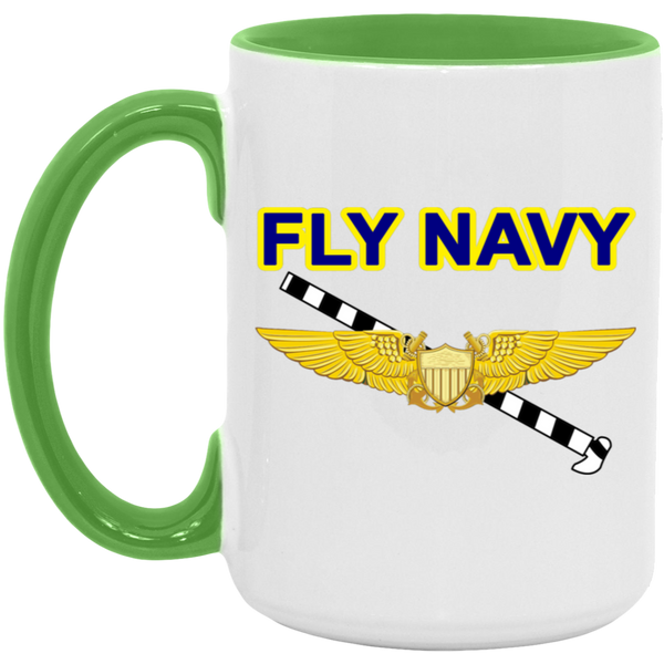 Fly Navy Tailhook 3 Accent Mug - 15oz