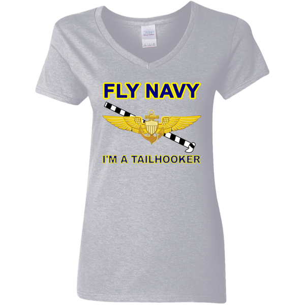 Fly Navy Tailhooker 1 Ladies' V-Neck T-Shirt