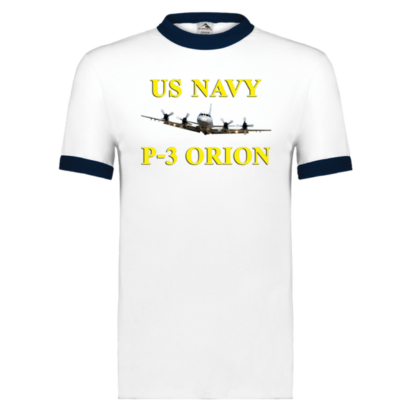 US Navy P-3 3 Unisex Ringer Tee