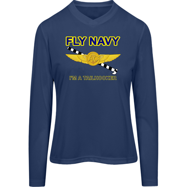 Fly Navy Tailhooker 2 Team 365 Ladies' Zone LS Tee