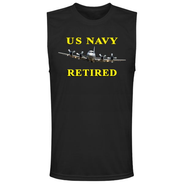 Navy Retired 1 Team 365 Muscle T-Shirt