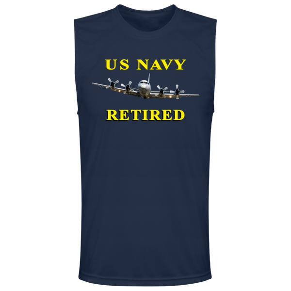 Navy Retired 1 Team 365 Muscle T-Shirt