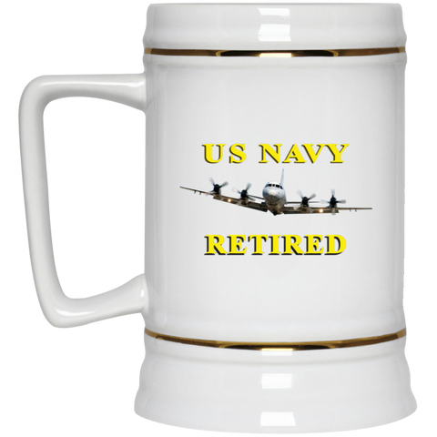 Navy Retired 1 Beer Stein - 22oz