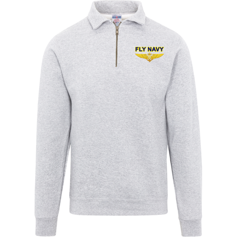 Fly Navy Aviator Jerzees Fleece Quarter Zip Pullover