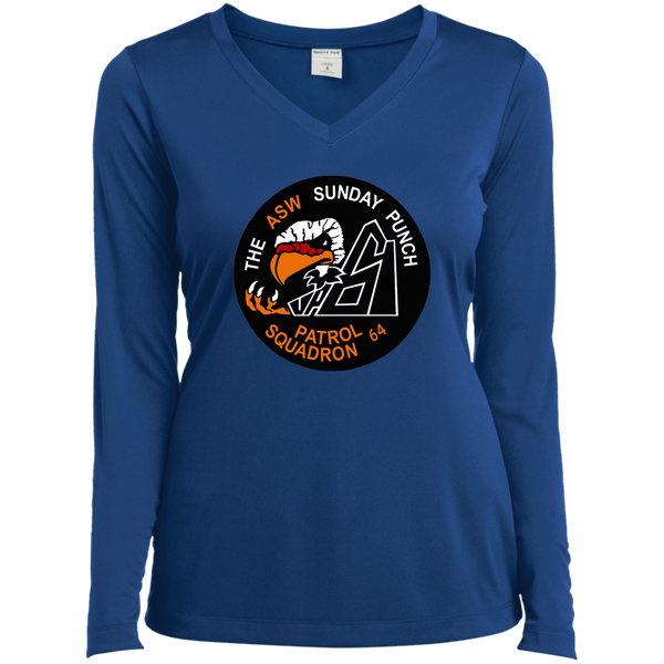 VP 64 1 Ladies’ LS Performance V-Neck Tee