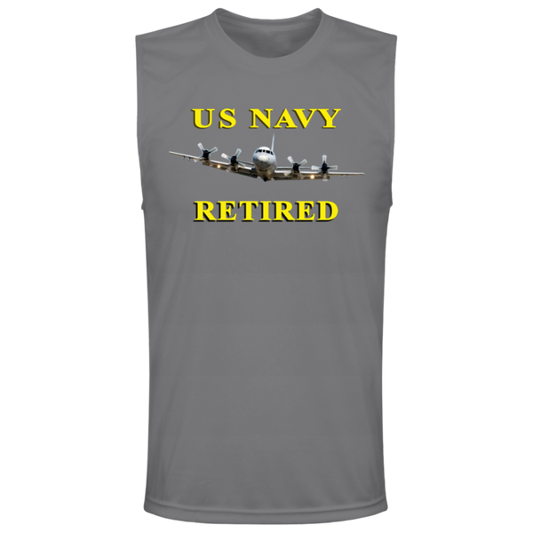 Navy Retired 1 Team 365 Muscle T-Shirt