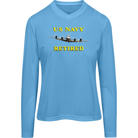 Navy Retired 1 Team 365 Ladies' Zone LS Tee