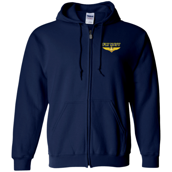 Fly Navy Aviator Zip Up Hooded Sweatshirt