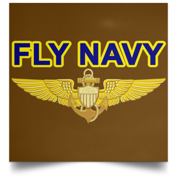 Fly Navy Aviator Poster - Square