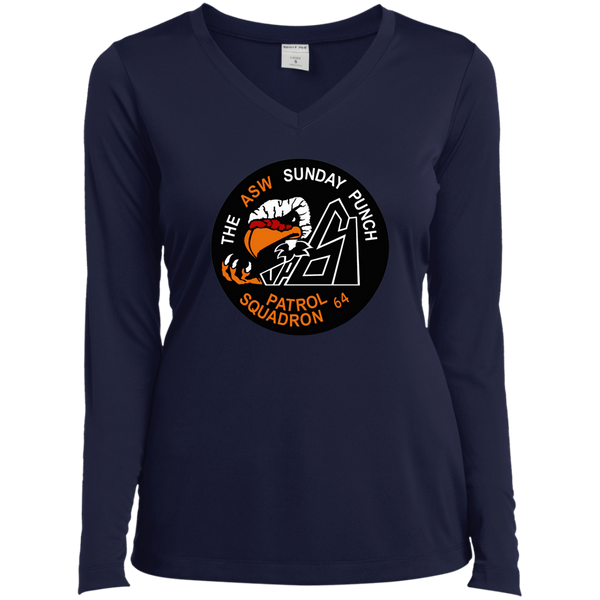 VP 64 1 Ladies’ LS Performance V-Neck Tee