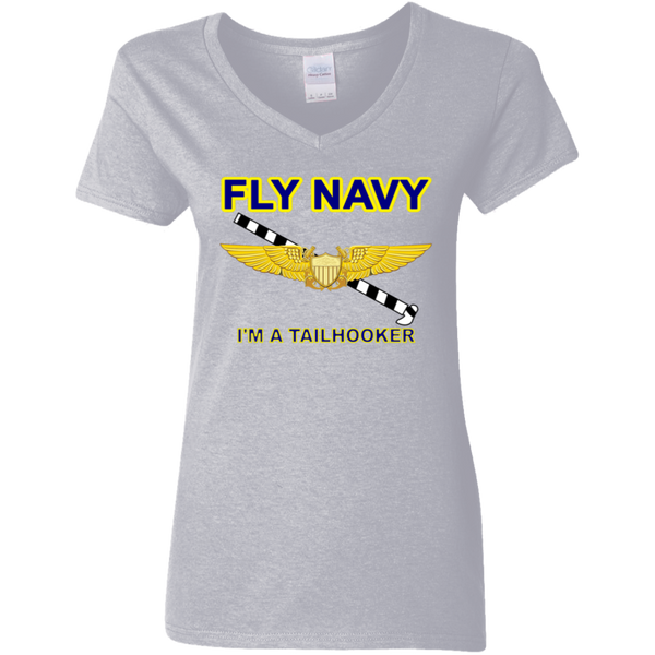 Fly Navy Tailhooker 3 Ladies' V-Neck T-Shirt