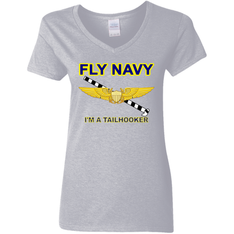 Fly Navy Tailhooker 3 Ladies' V-Neck T-Shirt